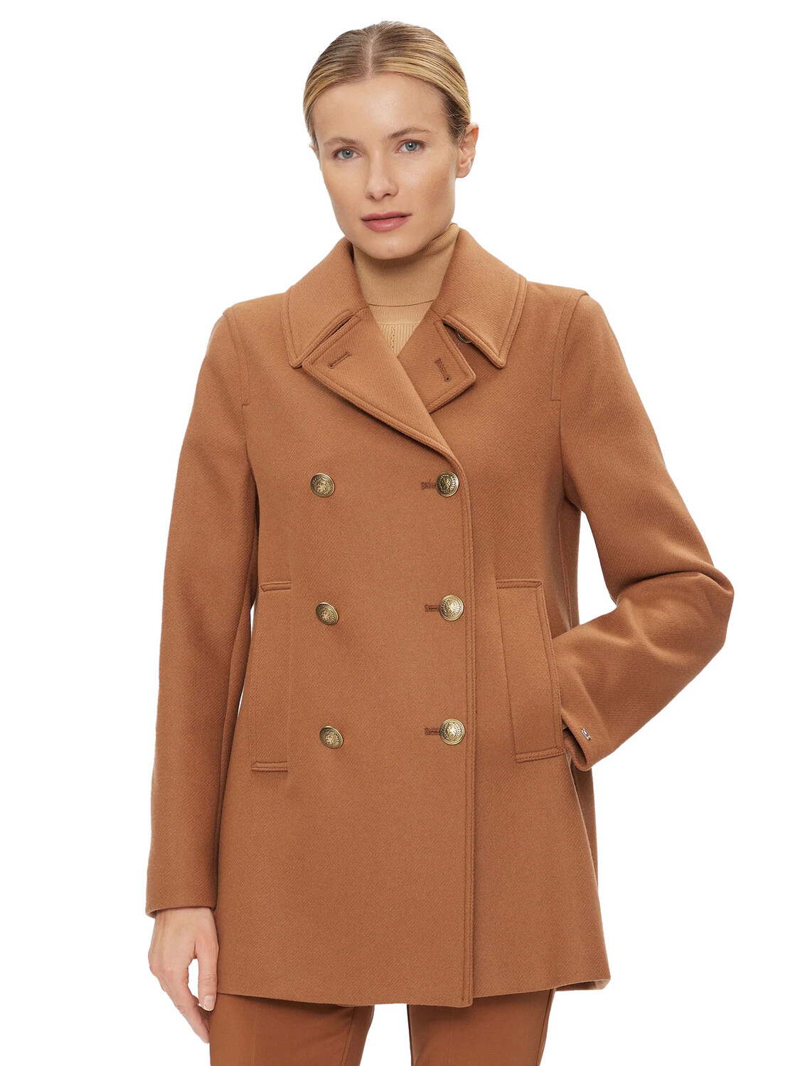 Tommy HILFIGER Приготовление к двубортному пальто, коричневый
Tommy HILFIGER Приготовление к двубортному пальто, коричневый