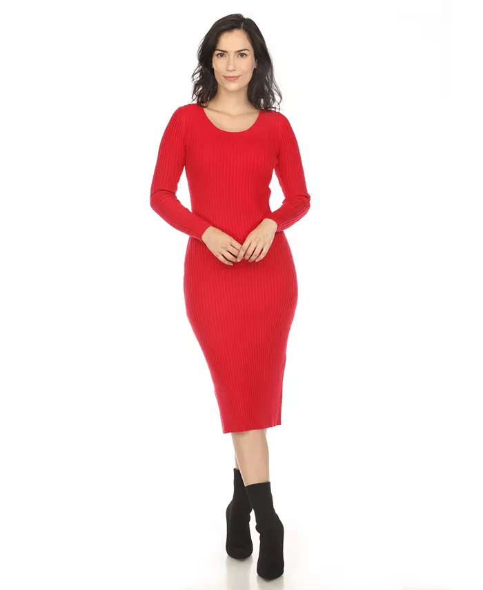 Женское платье-свитер миди с длинными рукавами и резинкой White Mark, красный
Женское платье-свитер миди с длинными рукавами и резинкой White Mark, красный