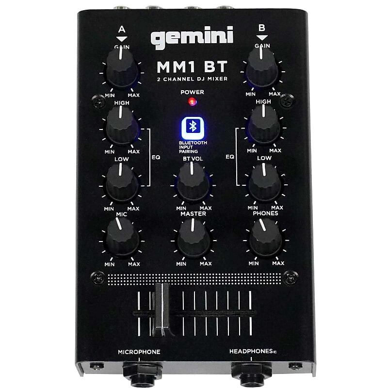 Микшер Gemini MM1BT Analog DJ Mixer with Bluetooth
Микшер Gemini MM1BT Analog DJ Mixer with Bluetooth
