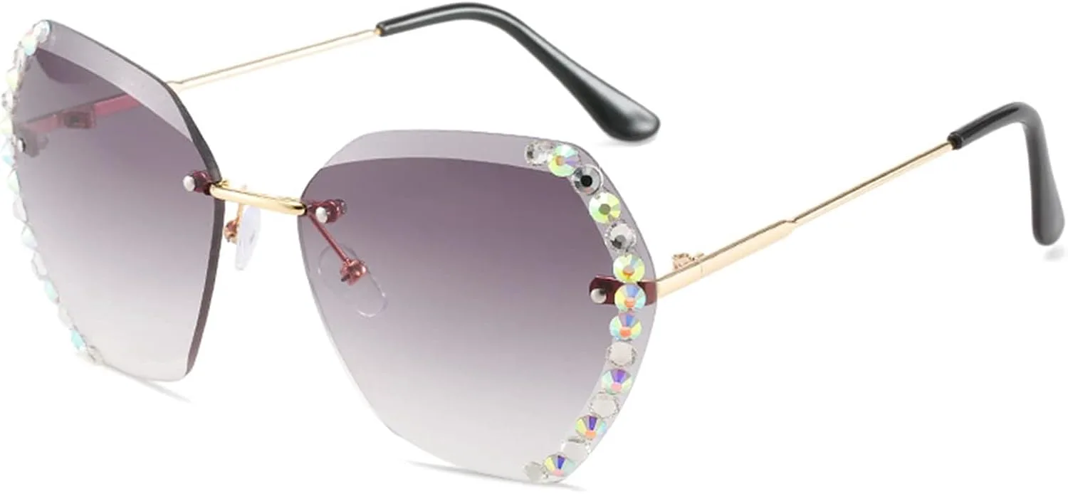 Модные женские солнцезащитные очки без оправы с бриллиантами для уличной фотографии, отдыха на природе, пляжа (Цвет: A, Размер: Средний) MTZJH, One Color
Модные женские солнцезащитные очки без оправы с бриллиантами для уличной фотографии, отдыха на природе, пляжа (Цвет: A, Размер: Средний) MTZJH, One Color