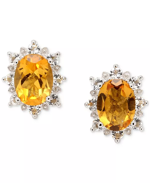 Серьги-Гвоздики с ореолом из стерлингового серебра с цитрином (2-7/8 карата) и белым топазом (5/8 карата) Macy'S, citrine
Серьги-Гвоздики с ореолом из стерлингового серебра с цитрином (2-7/8 карата) и белым топазом (5/8 карата) Macy'S, citrine