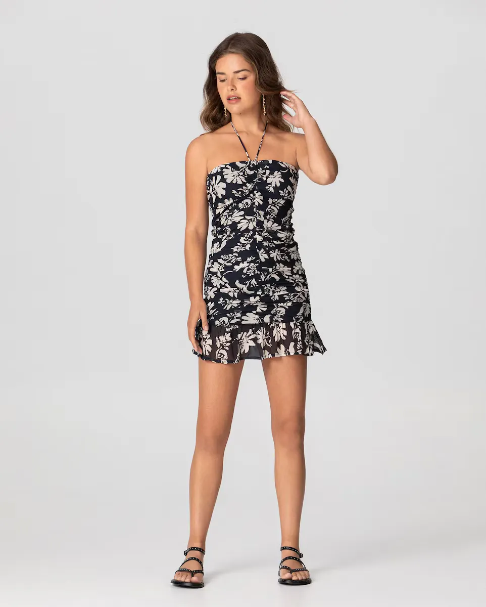 Мини-платье с цветочным принтом, рюшами и сборками Noon, черный
Мини-платье с цветочным принтом, рюшами и сборками Noon, черный