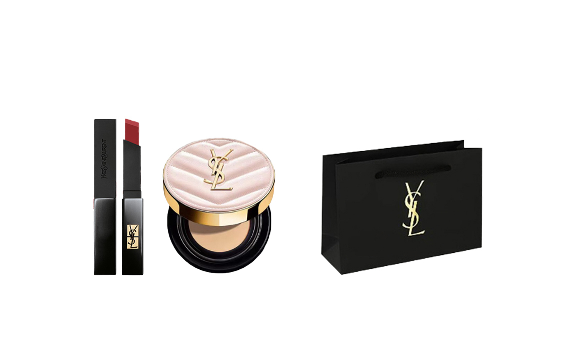 SAINT LAURENT Маленькая помада black stripes + новинка подушка pink cushion B20 12г + черная сумка для покупок
SAINT LAURENT Маленькая помада black stripes + новинка подушка pink cushion B20 12г + черная сумка для покупок