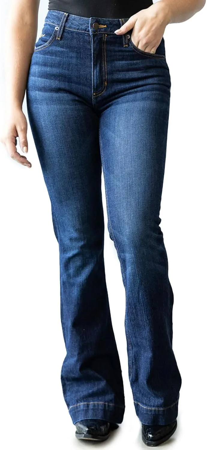 Kimes Ranch Jennifer джинсы женские Ultra-High Rise Wide Flare Dark Wash Blue
Kimes Ranch Jennifer джинсы женские Ultra-High Rise Wide Flare Dark Wash Blue