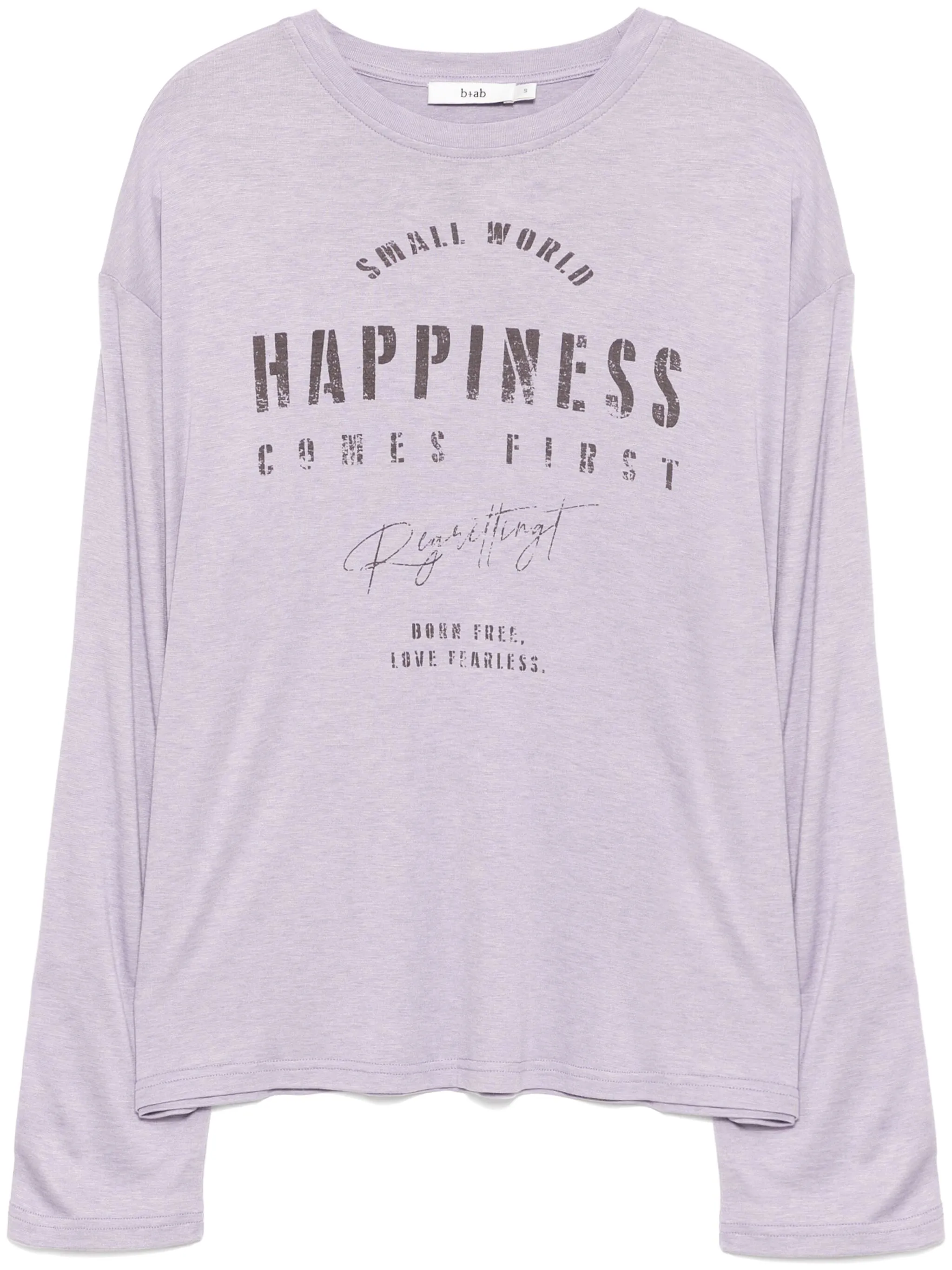 Футболка с длинными рукавами и надписью B+Ab, фиолетовый
Футболка с длинными рукавами и надписью B+Ab, фиолетовый