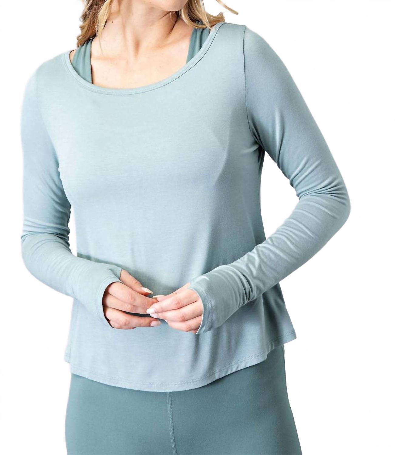 RAE MODE Топ для йоги с длинными рукавами и вырезом-лодочкой, цвет шалфей
RAE MODE Топ для йоги с длинными рукавами и вырезом-лодочкой, цвет шалфей