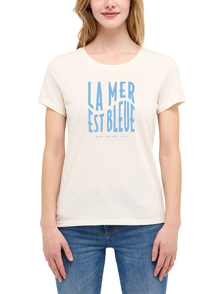 Футболка Mustang, кремовый 
Футболка Mustang, кремовый