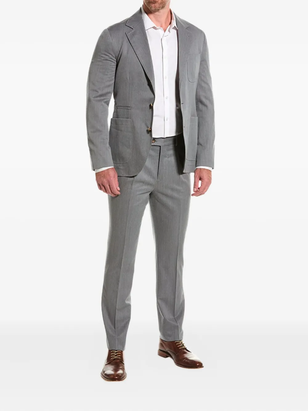 Костюм с накладным карманом Brunello Cucinelli, серый
Костюм с накладным карманом Brunello Cucinelli, серый