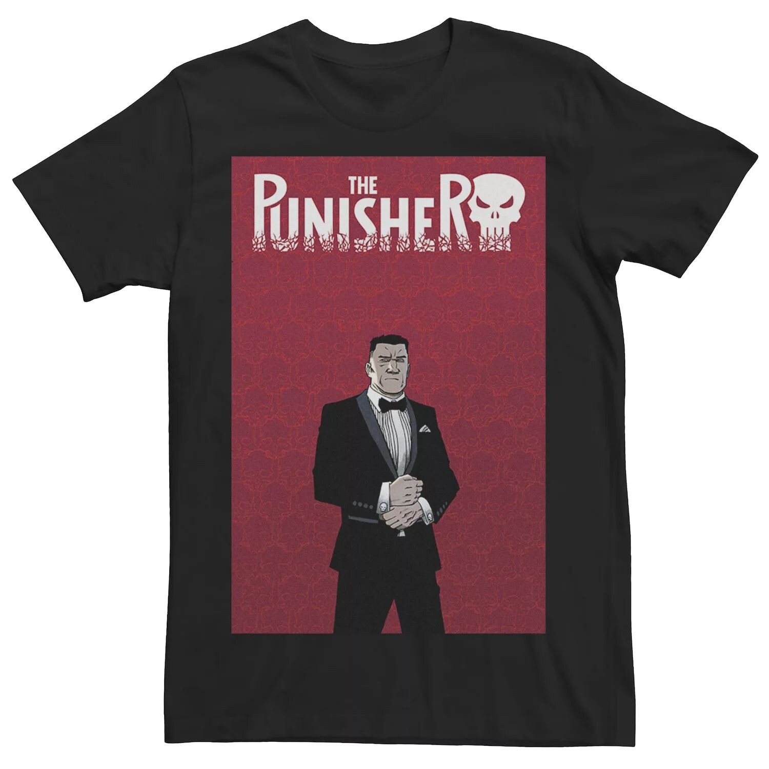 Мужская футболка-смокинг с изображением комиксов Marvel The Punisher Licensed Character
Мужская футболка-смокинг с изображением комиксов Marvel The Punisher Licensed Character
