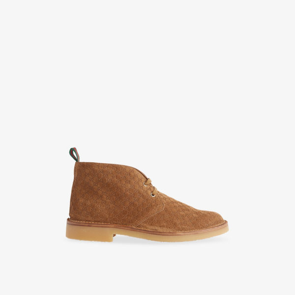 Ботинки Gucci Moreau из замши с монограммами, коричневый
Ботинки Gucci Moreau из замши с монограммами, коричневый