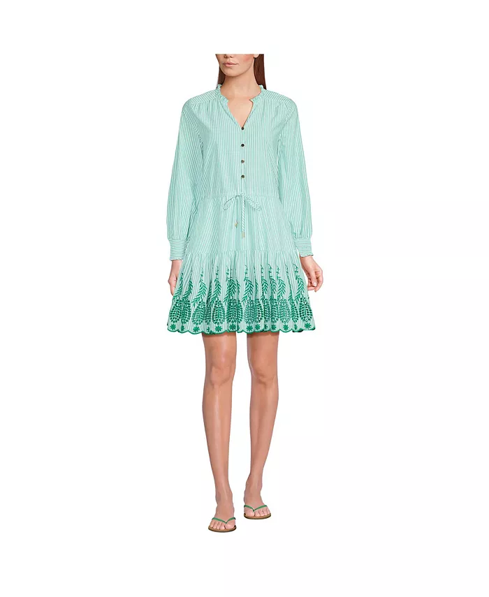 Женское мини-платье с длинным рукавом и ажурными вставками Popover Lands' End, зеленый
Женское мини-платье с длинным рукавом и ажурными вставками Popover Lands' End, зеленый