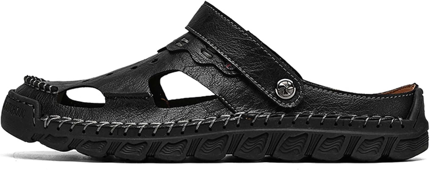 Мужские кожаные сандалии Vtiao, сандалии для бега, ручная прошивка, сандалии-тапочки двойного назначения, противоскользящие, износостойкие, многофункциональные, черный
Мужские кожаные сандалии Vtiao, сандалии для бега, ручная прошивка, сандалии-тапочки двойного назначения, противоскользящие, износостойкие, многофункциональные, черный