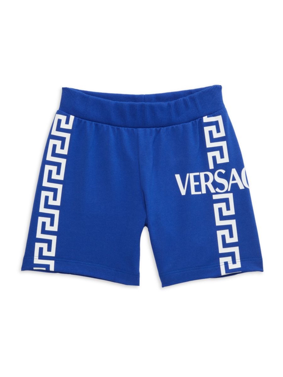 Шорты с логотипом Greca для малышей Versace, цвет Blue White
Шорты с логотипом Greca для малышей Versace, цвет Blue White