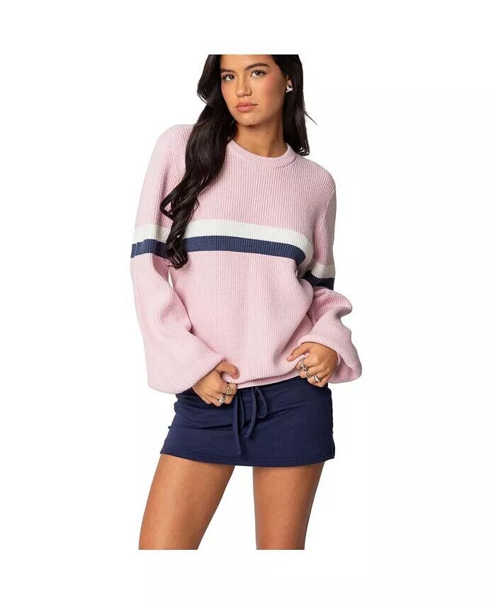 Женский свитер оверсайз в морскую полоску Edikted, розовый
Женский свитер оверсайз в морскую полоску Edikted, розовый