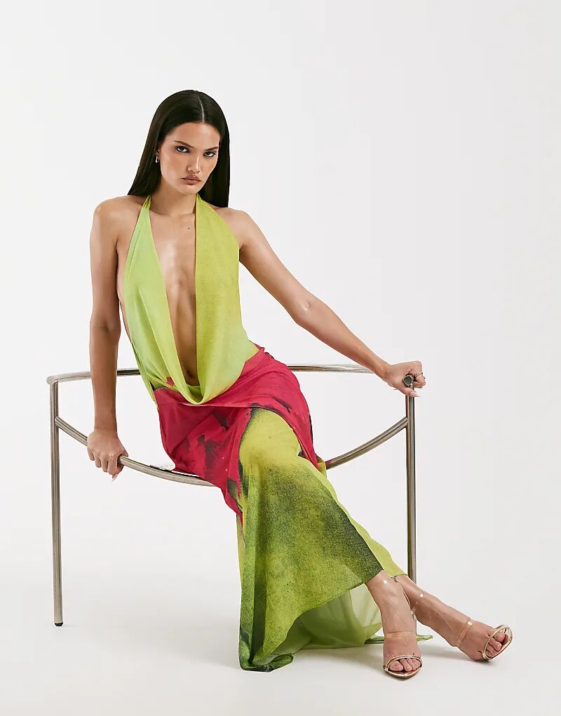 Платье макси I.AM.GIA Samantha с глубоким вырезом, халтер-бретелькой и открытой спиной, желто-розового цвета с цветочным принтом
Платье макси I.AM.GIA Samantha с глубоким вырезом, халтер-бретелькой и открытой спиной, желто-розового цвета с цветочным принтом