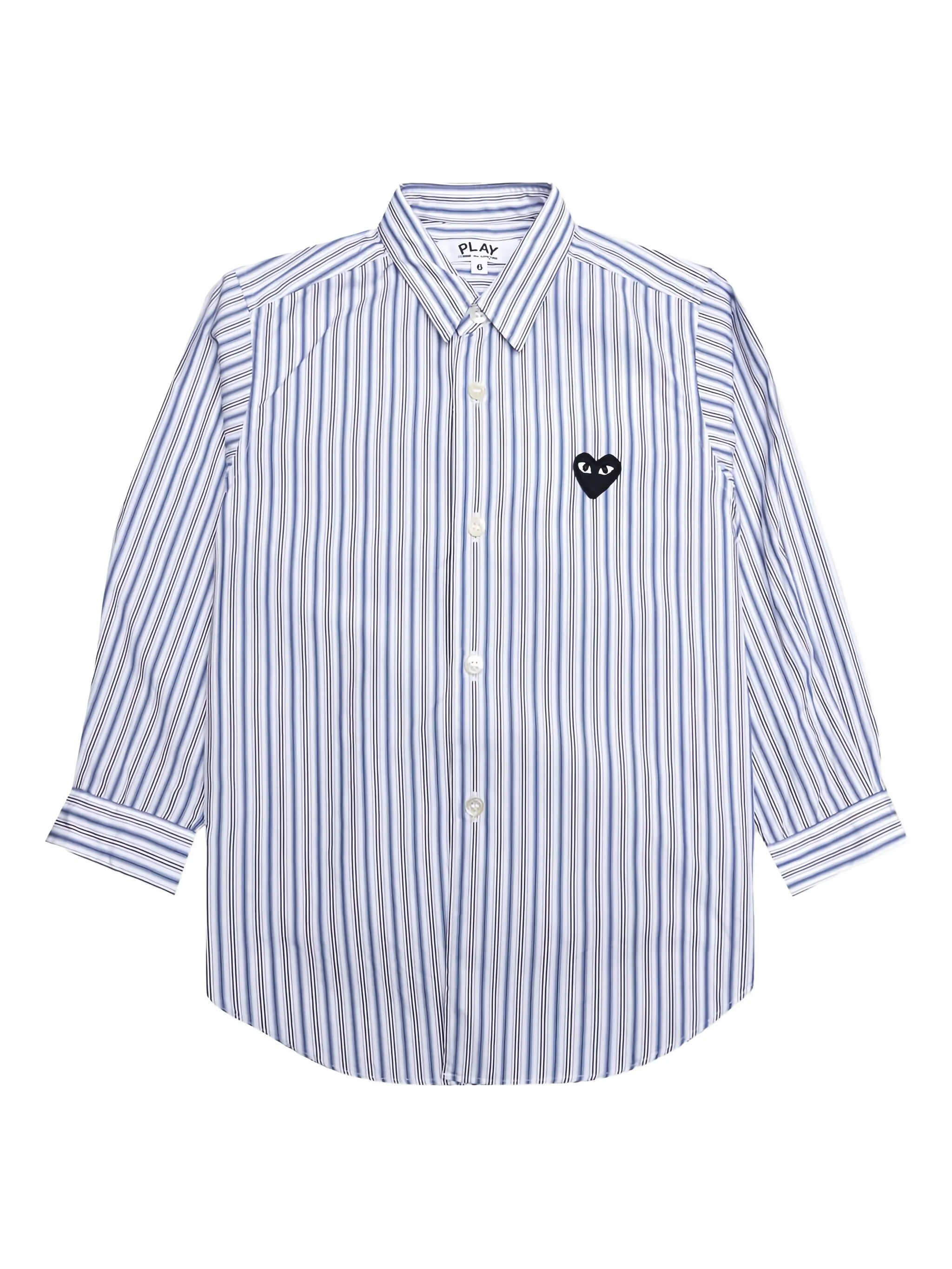 Полосатая рубашка с логотипом Comme Des Garçons Play Kids, синий
Полосатая рубашка с логотипом Comme Des Garçons Play Kids, синий