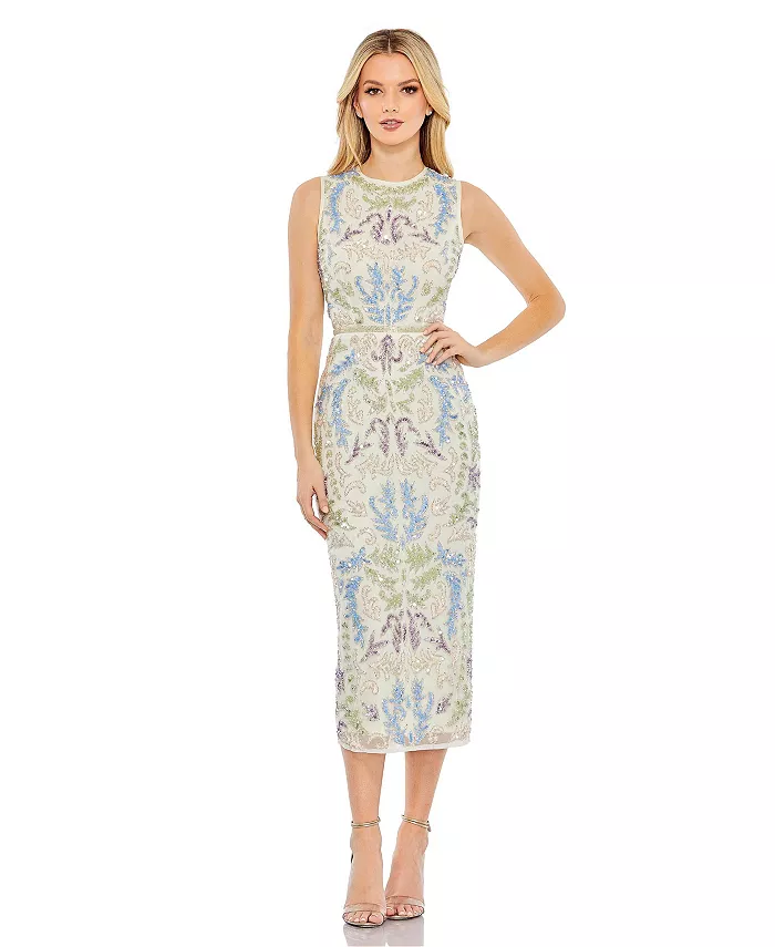 Женское платье с пайетками без рукавов, с высоким воротником, длина "чайное" Mac Duggal, слоновая кость/кремовый
Женское платье с пайетками без рукавов, с высоким воротником, длина "чайное" Mac Duggal, слоновая кость/кремовый