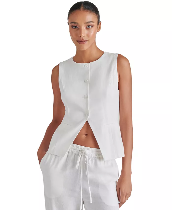 Женский жилет Wesley на пуговицах из смесового льна Steve Madden, белый
Женский жилет Wesley на пуговицах из смесового льна Steve Madden, белый