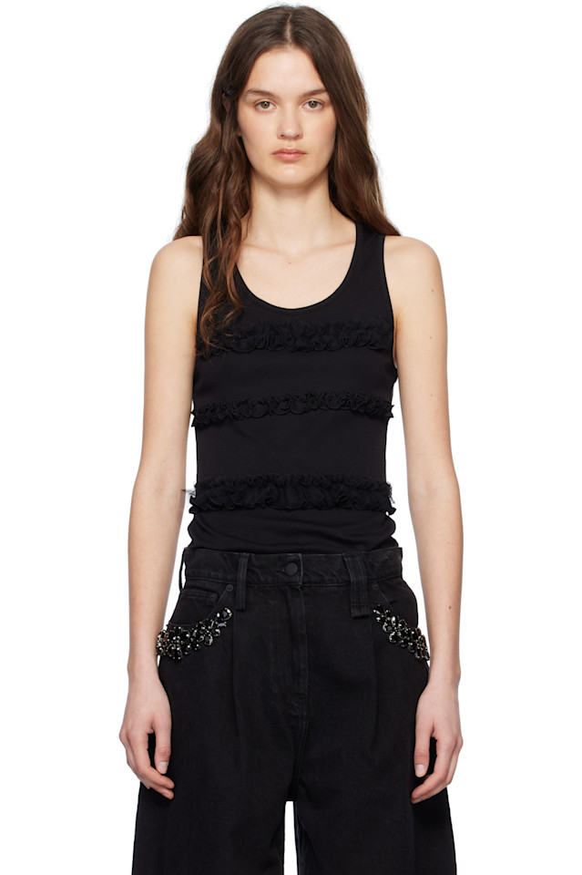 Топ с рюшами и оборками Simone Rocha, черный 
Топ с рюшами и оборками Simone Rocha, черный