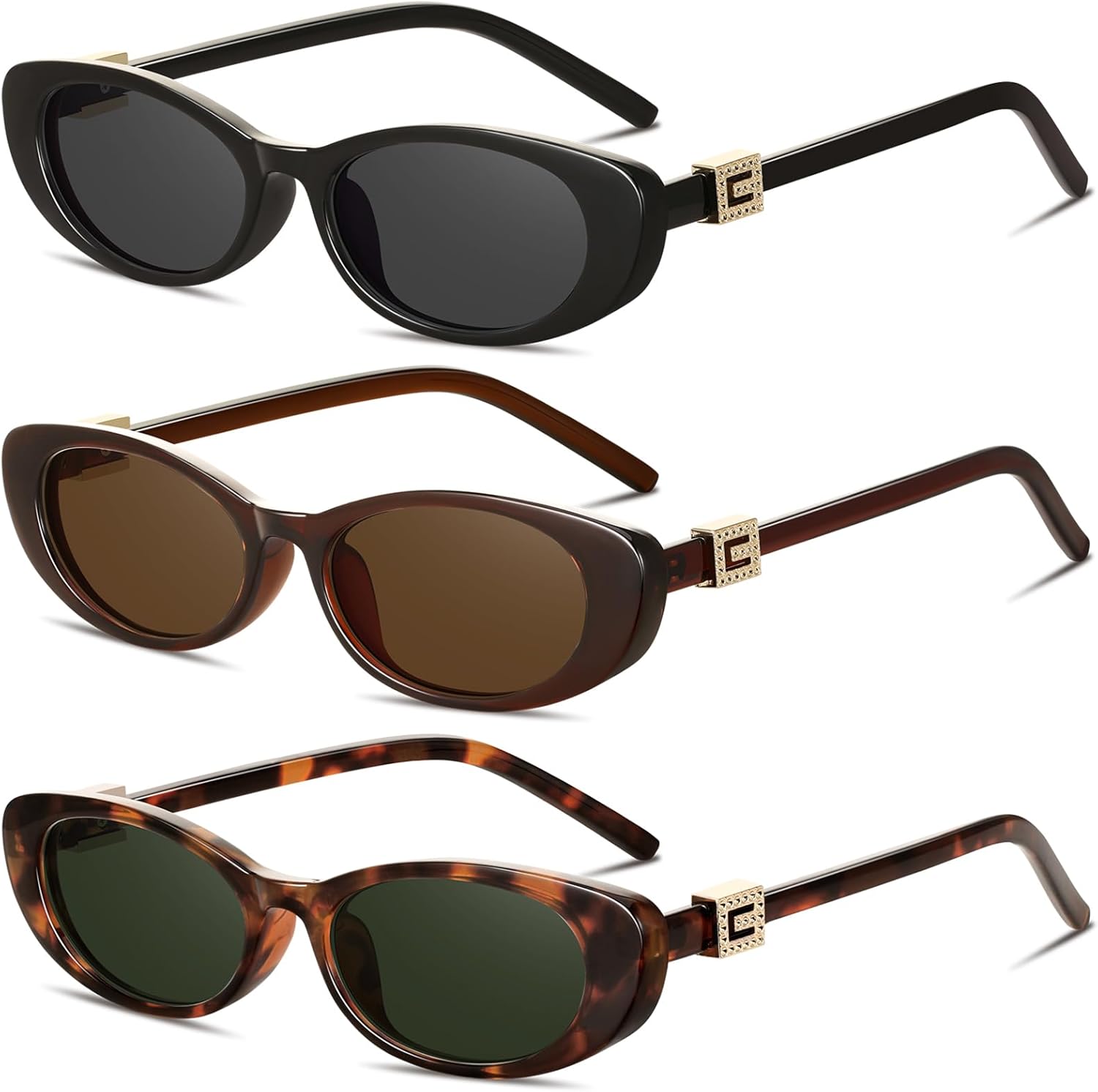Ретро-солнцезащитные очки «кошачий глаз» овальной формы для женщин, модные узкие маленькие овальные солнцезащитные очки в стиле 90-х YMRFW, 3pack (black/Gray+brown/Brown+tortoise/Dark Green)
Ретро-солнцезащитные очки «кошачий глаз» овальной формы для женщин, модные узкие маленькие овальные солнцезащитные очки в стиле 90-х YMRFW, 3pack (black/Gray+brown/Brown+tortoise/Dark Green)