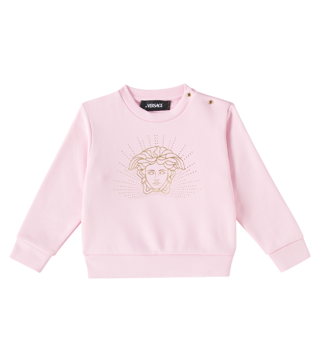 Толстовка из хлопкового джерси с надписью Малышка Медуза Versace Kids, Pastel Pink + Gold
Толстовка из хлопкового джерси с надписью Малышка Медуза Versace Kids, Pastel Pink + Gold