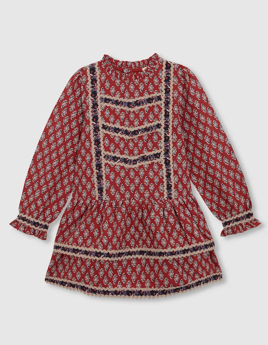 Детское платье с цветочным принтом и бретельками Gocco, гранатовый
Детское платье с цветочным принтом и бретельками Gocco, гранатовый