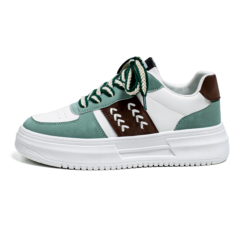 Gai Renpu Скользоустойчивые износостойкие дышащие мужские скейтерские кеды лоу-топ бело-зеленые, цвет White Green 
Gai Renpu Скользоустойчивые износостойкие дышащие мужские скейтерские кеды лоу-топ бело-зеленые, цвет White Green