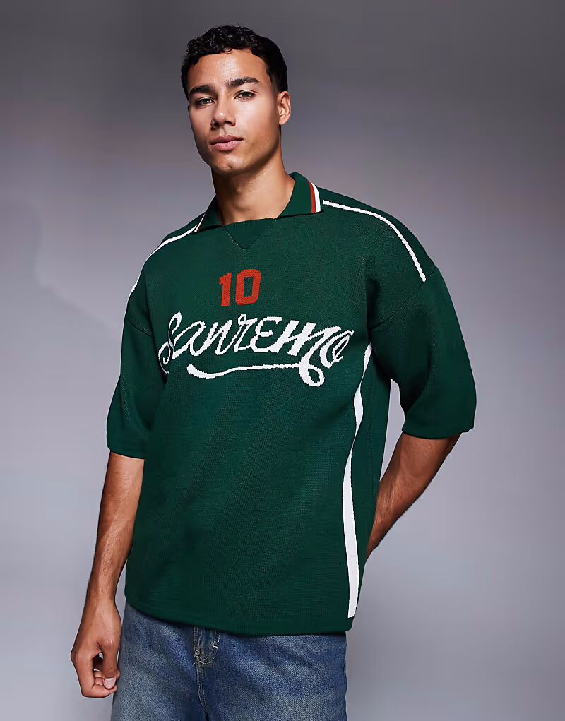 Свободное трикотажное поло ASOS DESIGN со спортивной графикой темно-зеленого цвета
Свободное трикотажное поло ASOS DESIGN со спортивной графикой темно-зеленого цвета