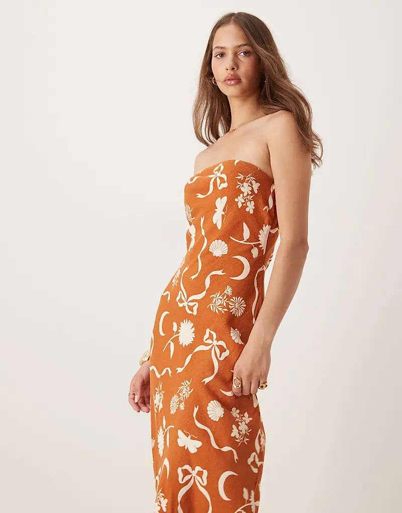 Платье-бандо миди Evie от Nobody's Child с абстрактным принтом ржавчины
Платье-бандо миди Evie от Nobody's Child с абстрактным принтом ржавчины