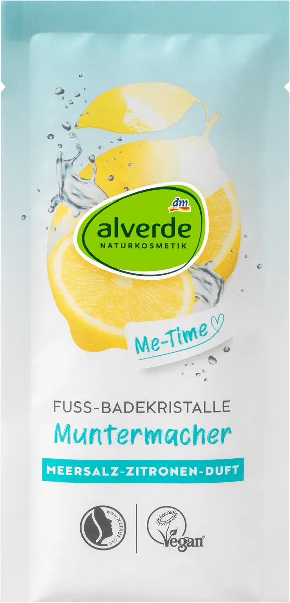 Кристаллы для ванночек для ног морская соль лимон 40г alverde NATURKOSMETIK
Кристаллы для ванночек для ног морская соль лимон 40г alverde NATURKOSMETIK