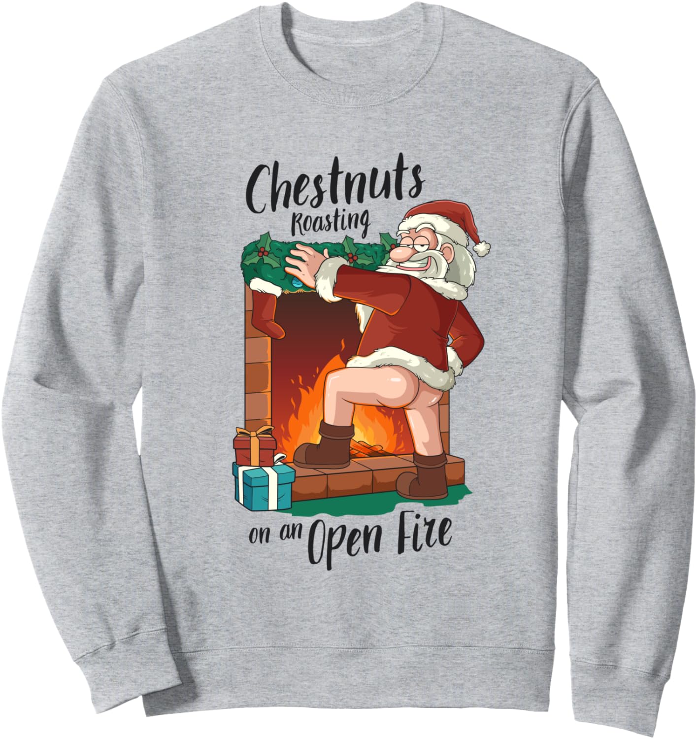 Забавная толстовка с надписью «Санта, грязная еда, жареные орехи», серая (серый меланж), размер S Cheeky Santa Threads Co.
Забавная толстовка с надписью «Санта, грязная еда, жареные орехи», серая (серый меланж), размер S Cheeky Santa Threads Co.