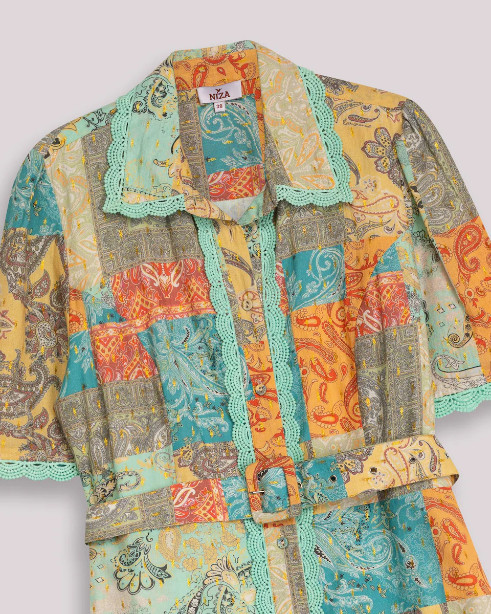 Короткое хлопковое платье с принтом и поясом Niza, мультиколор
Короткое хлопковое платье с принтом и поясом Niza, мультиколор