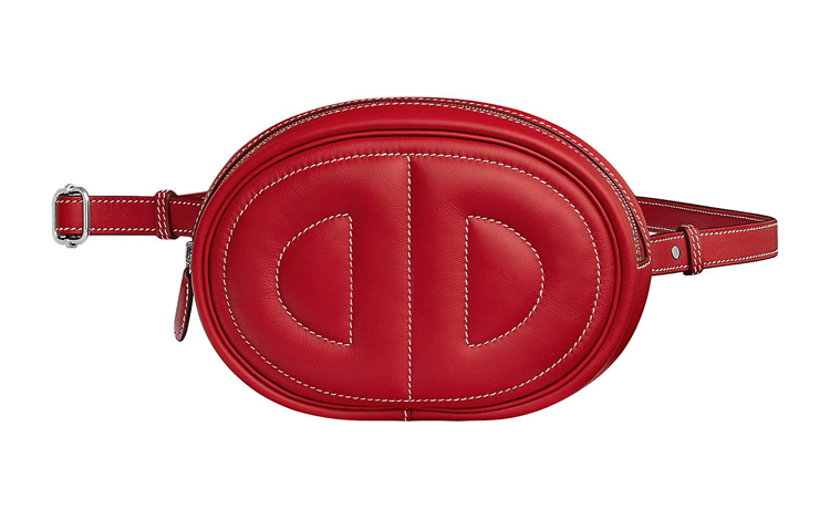 В петле Быстрая Кожаная Поясная Сумка Свиной Носик Женская Красный/Розовый HERMES