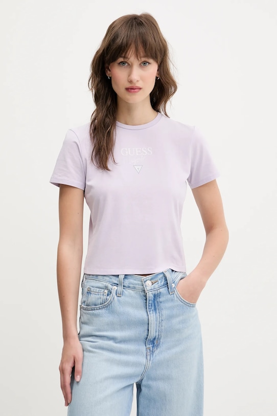 Хлопковая футболка Guess Originals, фиолетовый
Хлопковая футболка Guess Originals, фиолетовый