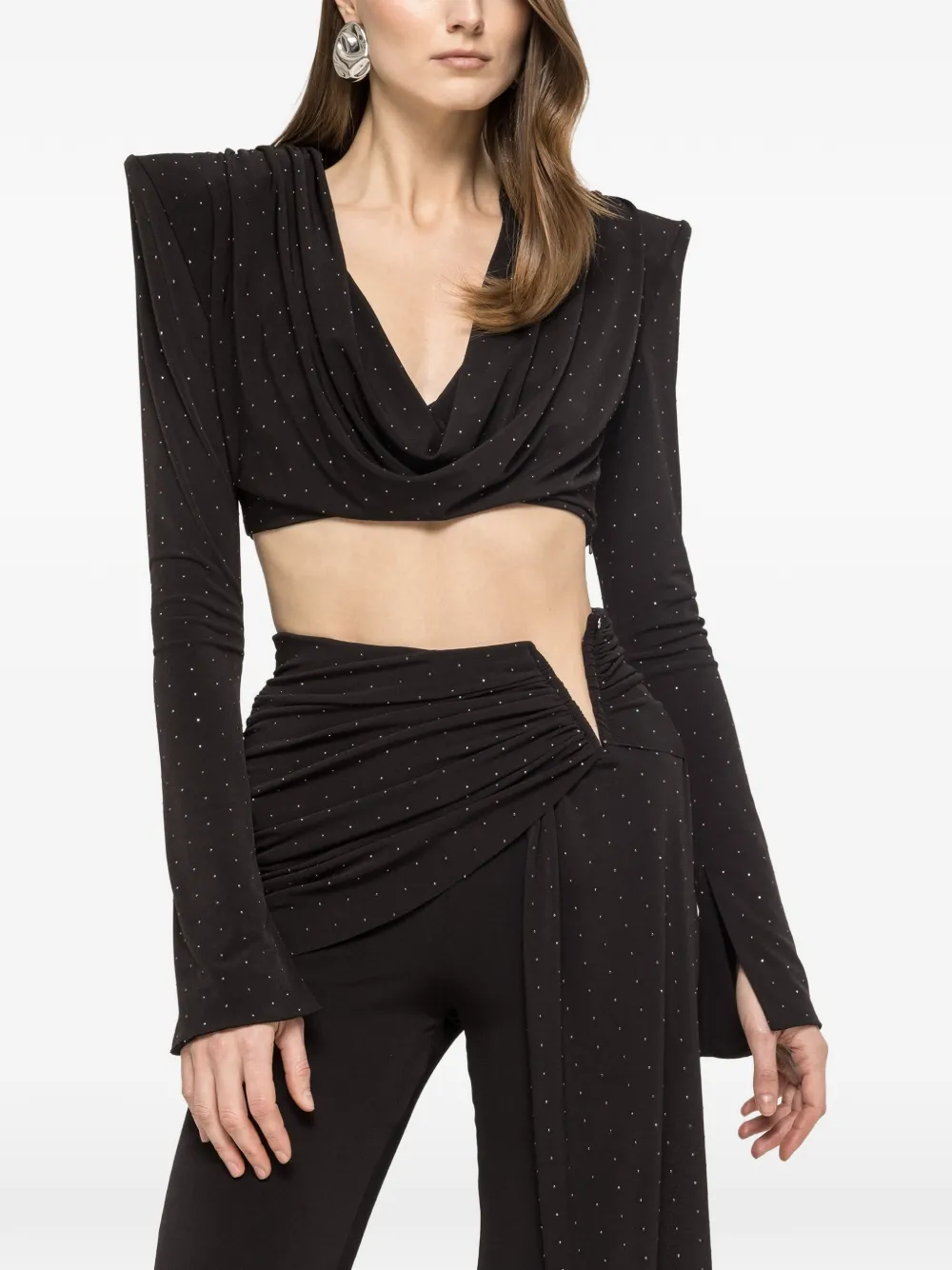 Укороченный топ, украшенный стразами Nissa, черный
Укороченный топ, украшенный стразами Nissa, черный