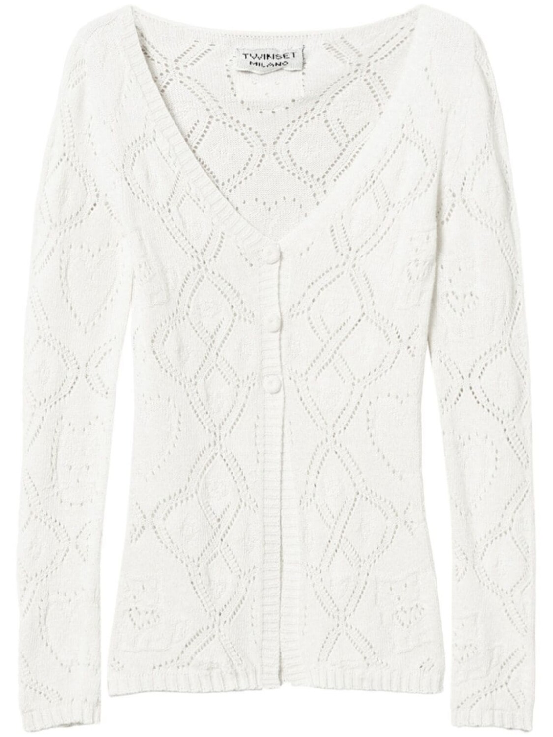 Кардиган ажурной вязки TWINSET, белый
Кардиган ажурной вязки TWINSET, белый