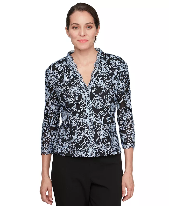 Женская блузка с 3/4 рукавом и вышивкой Alex Evenings, синий
Женская блузка с 3/4 рукавом и вышивкой Alex Evenings, синий