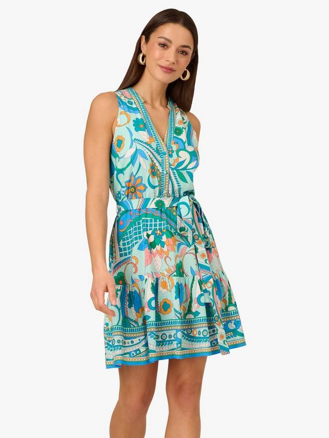 Мини-платье adrianna by adriana papell с цветочным воланом на подоле Adrianna Papell, цвет Mint/Multi 
Мини-платье adrianna by adriana papell с цветочным воланом на подоле Adrianna Papell, цвет Mint/Multi