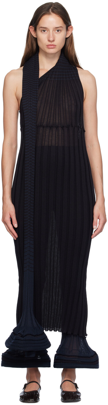 Черно-синее платье макси Asagao ISSEY MIYAKE
Черно-синее платье макси Asagao ISSEY MIYAKE