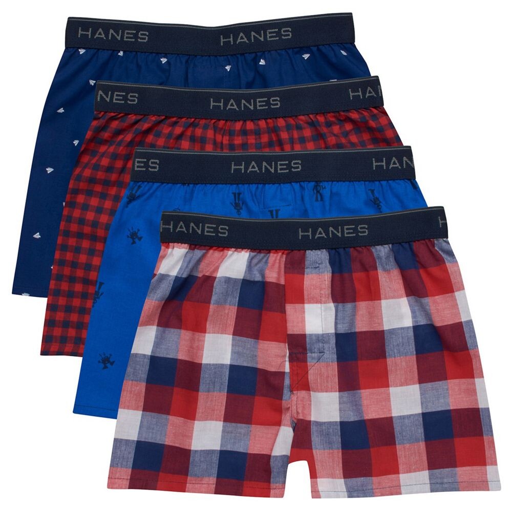 Набор из 4 тканых боксеров Hanes Ultimate Comfortsoft для мальчиков 6–20 лет, цвет Red Blue Print
Набор из 4 тканых боксеров Hanes Ultimate Comfortsoft для мальчиков 6–20 лет, цвет Red Blue Print