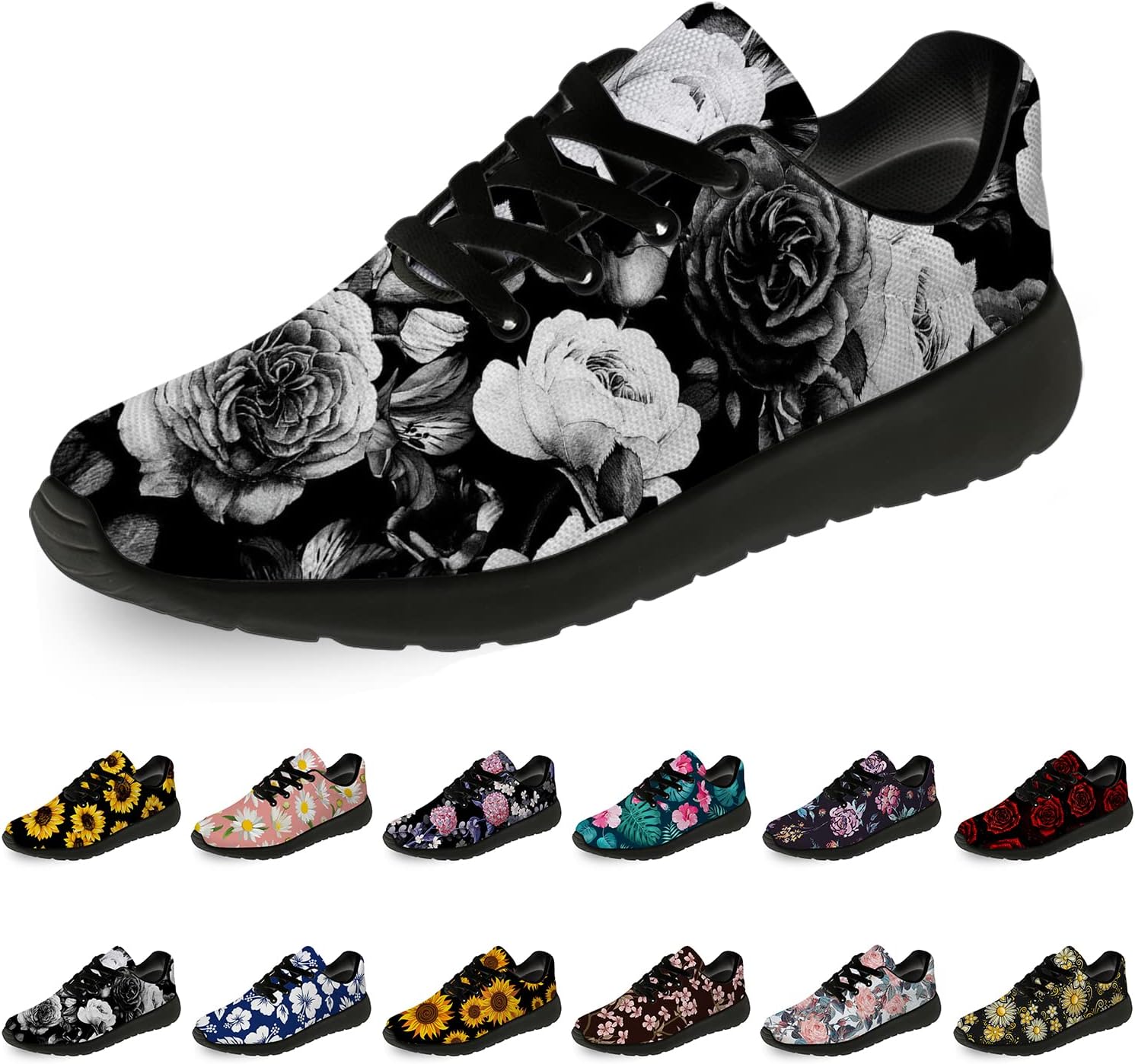 Цветочные кроссовки для женщин и мужчин, беговые кроссовки Horethy, черный
Цветочные кроссовки для женщин и мужчин, беговые кроссовки Horethy, черный