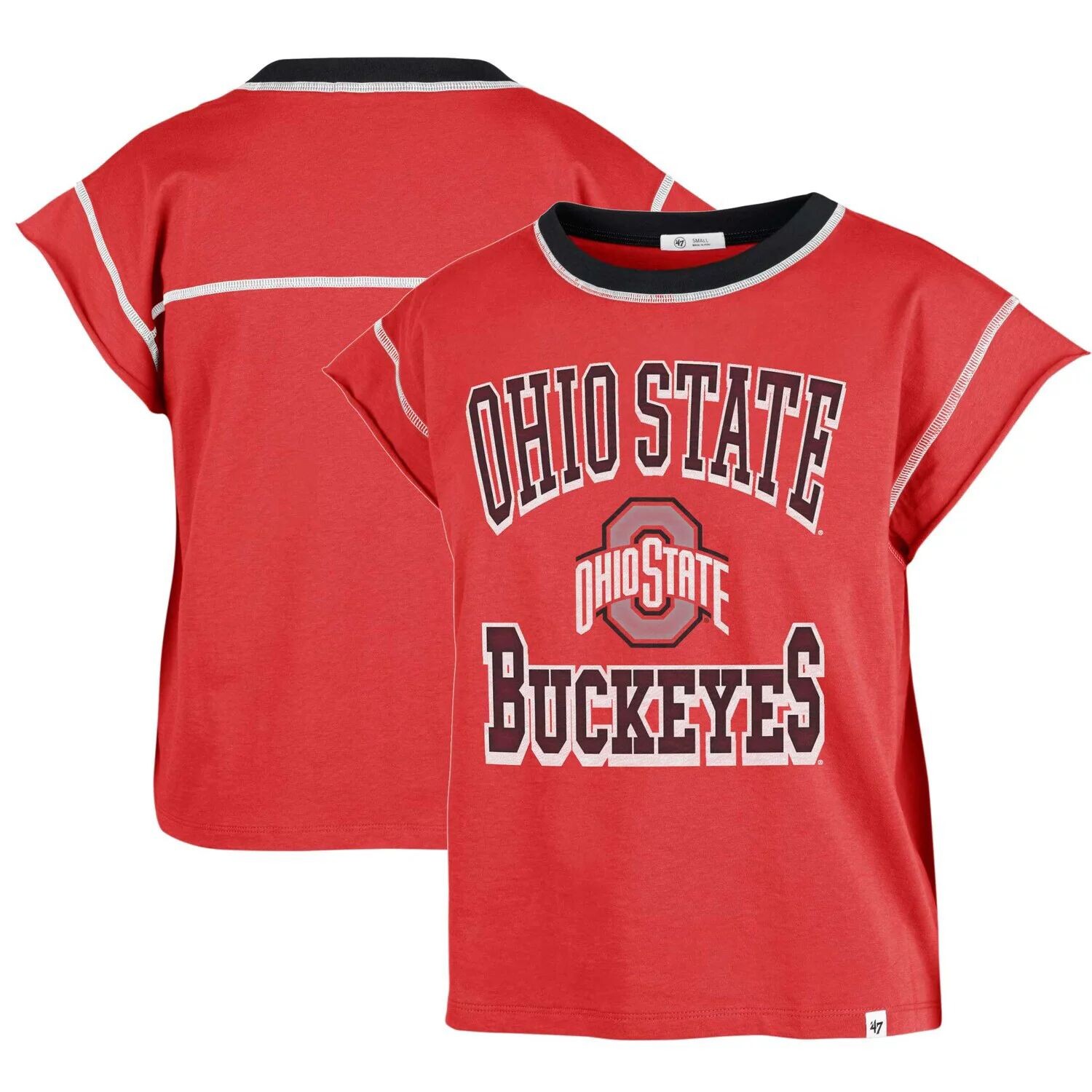 Женская футболка '47 Scarlet Ohio State Buckeyes Sound Up Maya с короткими рукавами
Женская футболка '47 Scarlet Ohio State Buckeyes Sound Up Maya с короткими рукавами