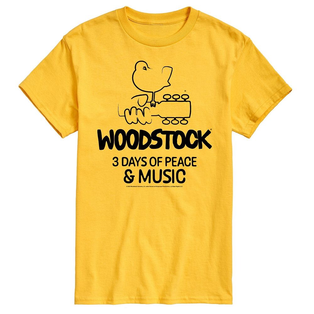 Мужская футболка Woodstock 3 Days Of Peace And Music с графическим рисунком Licensed Character, желтый 
Мужская футболка Woodstock 3 Days Of Peace And Music с графическим рисунком Licensed Character, желтый