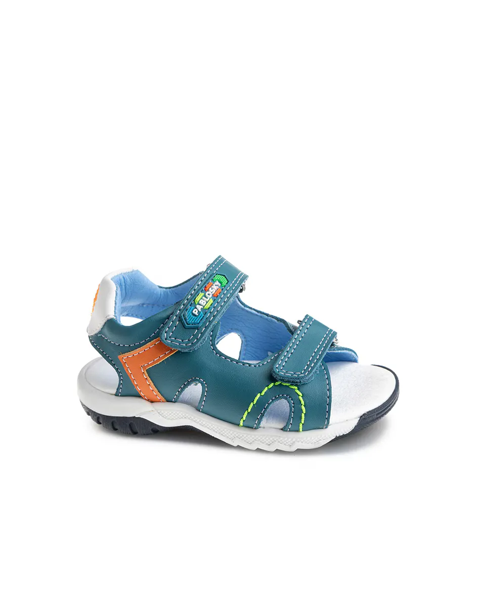 Кожаные сандалии для мальчиков с клейкой застежкой Pablosky, синий
Кожаные сандалии для мальчиков с клейкой застежкой Pablosky, синий