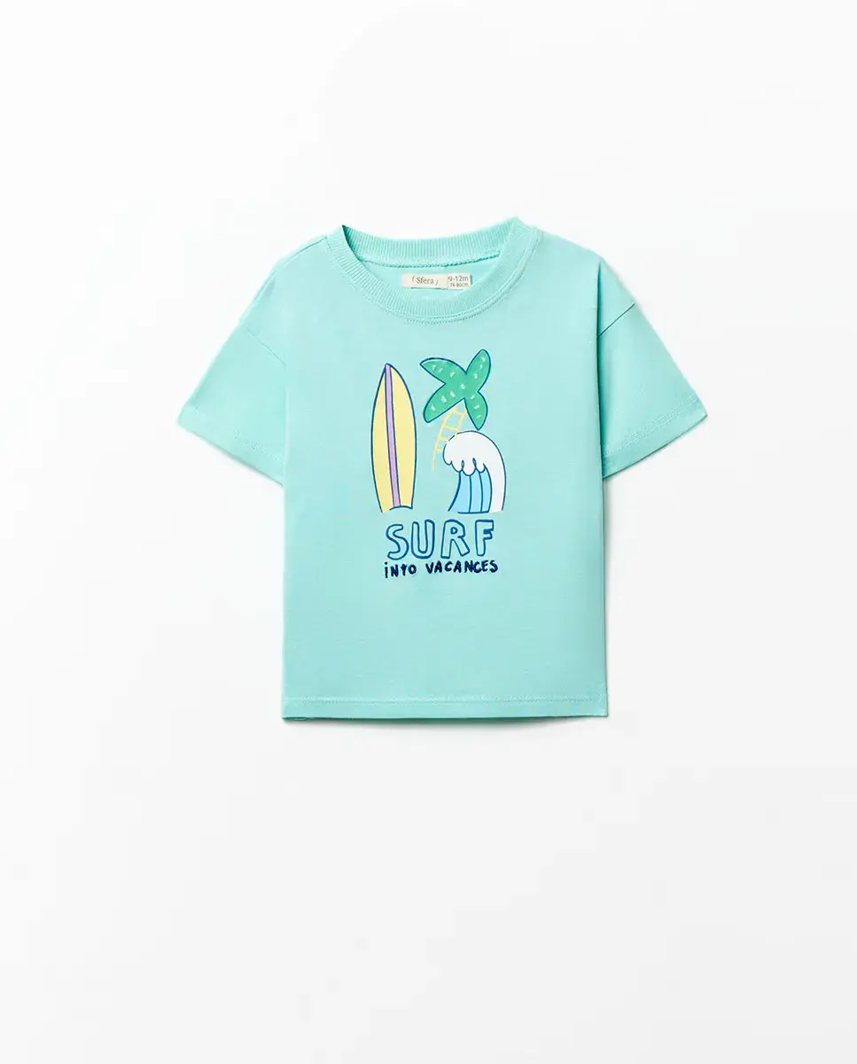 Футболка с надписью «Surf beach» Sfera, бирюзовый
Футболка с надписью «Surf beach» Sfera, бирюзовый