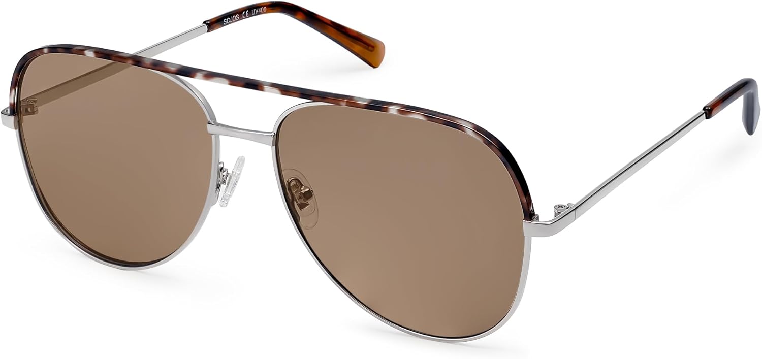 Солнцезащитные очки-авиаторы SOJOS большого размера для женщин и мужчин, классические модные очки-авиаторы с защитой от УФ-излучения UV400 SJ1220, Silver Frame/Tortoise Bar/Light Brown Lenses
Солнцезащитные очки-авиаторы SOJOS большого размера для женщин и мужчин, классические модные очки-авиаторы с защитой от УФ-излучения UV400 SJ1220, Silver Frame/Tortoise Bar/Light Brown Lenses