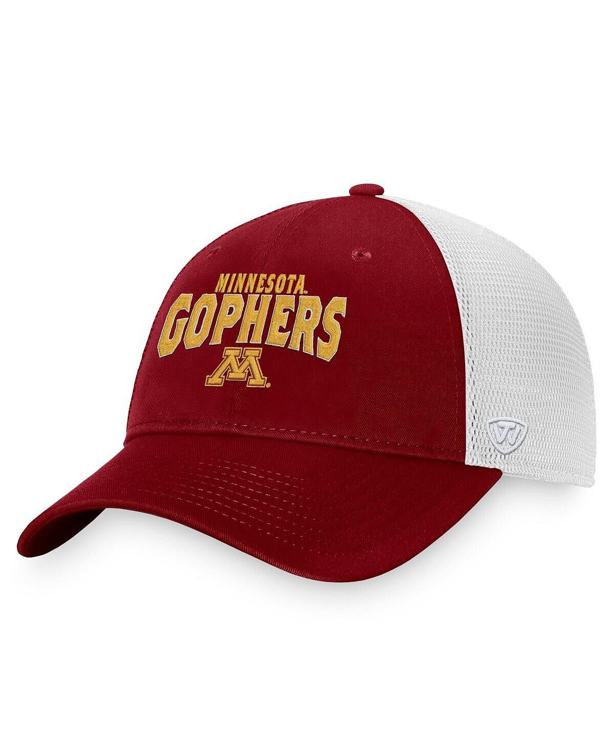 Мужская бордово-белая кепка Minnesota Golden Gophers Breakout Trucker Snapback Top of the World 
Мужская бордово-белая кепка Minnesota Golden Gophers Breakout Trucker Snapback Top of the World