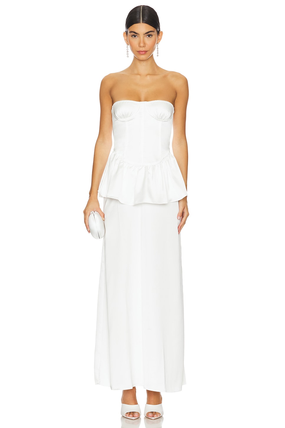 Корсетное платье-макси с баской Weworewhat, белый
Корсетное платье-макси с баской Weworewhat, белый