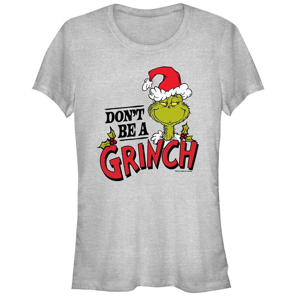 Футболка с рисунком «Доктор Сьюз» для юниоров Don’t Be A Grinch, цвет Athletic Heather
Футболка с рисунком «Доктор Сьюз» для юниоров Don’t Be A Grinch, цвет Athletic Heather