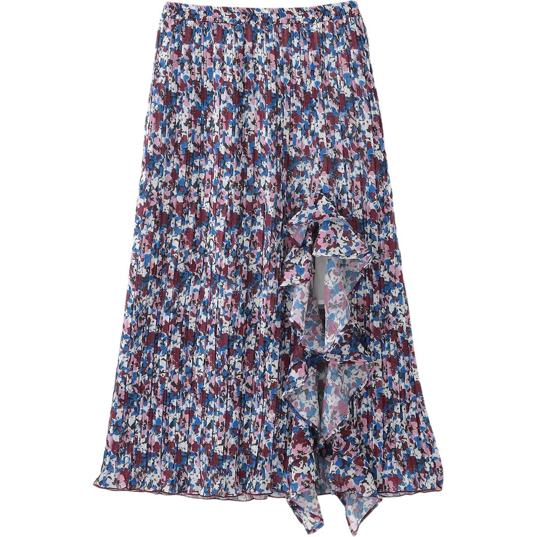 Футболка с цветочным принтом и рюшами GANNI, фиолетовая
Футболка с цветочным принтом и рюшами GANNI, фиолетовая